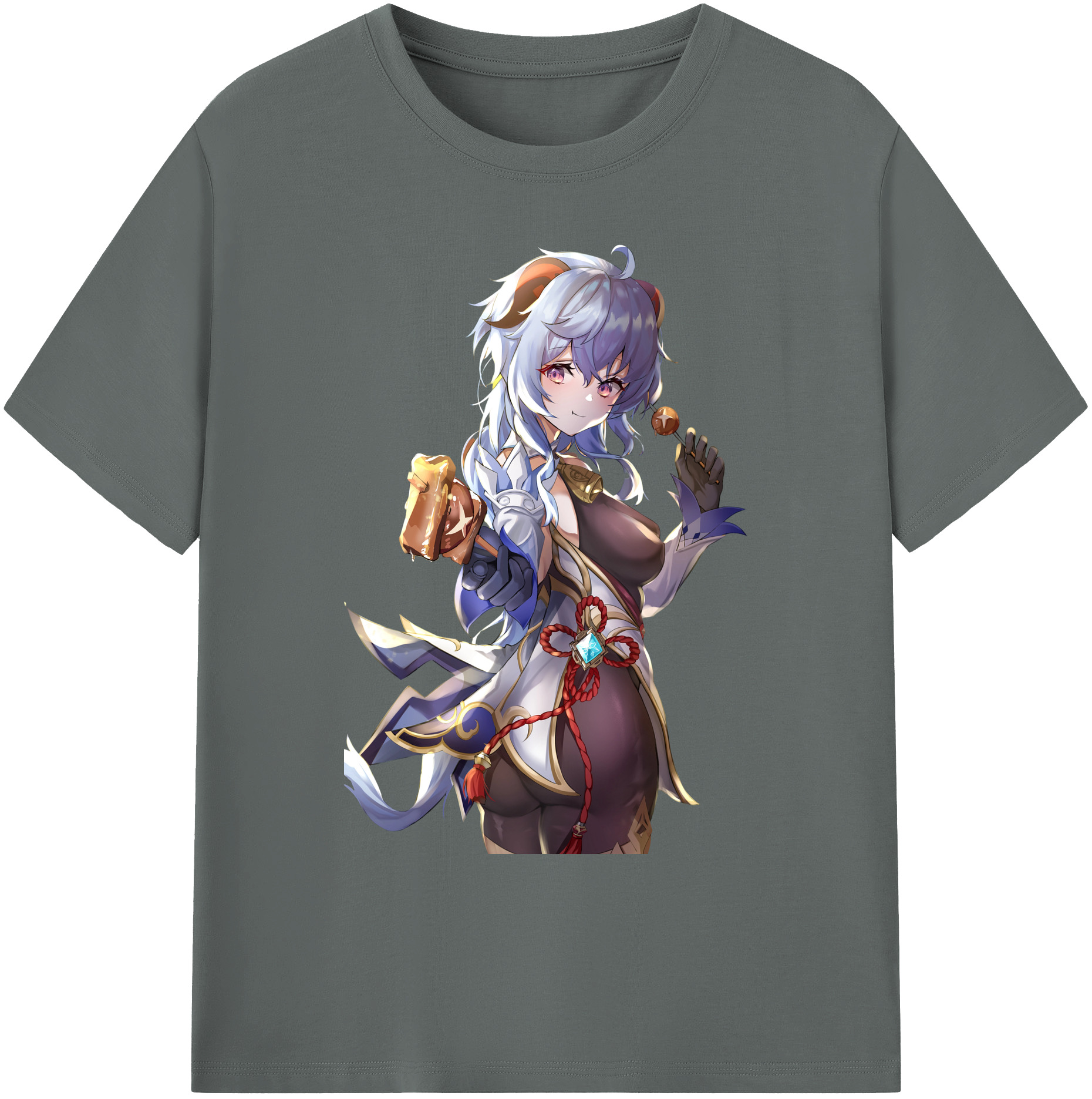 げんし神 甘雨 かんう genshin Ganyu 綿100％ メンズ半袖Tシャツ｜肌触りやわらか＆通気性